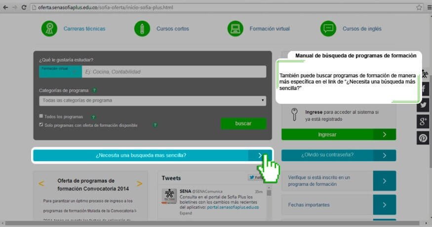 Como Buscar Programas de Formacion del SENA Sofia Plus paso 3