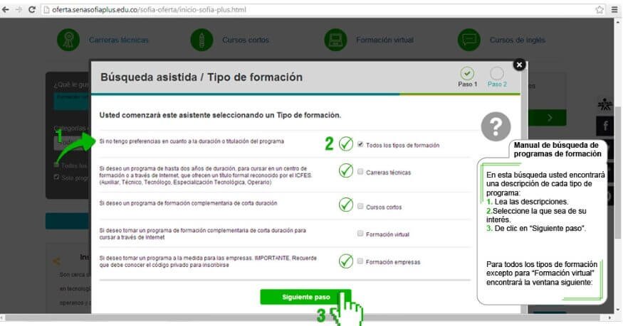 Como Buscar Programas de Formacion del SENA Sofia Plus paso 4