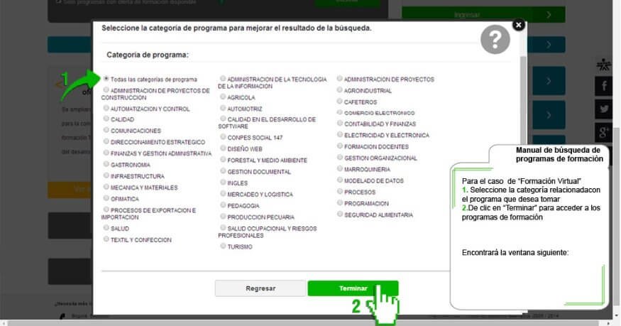 Como Buscar Programas de Formacion del SENA Sofia Plus paso 5