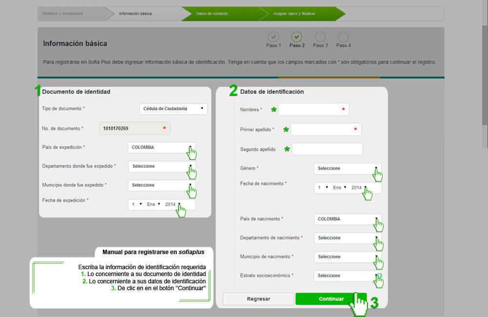 como registrarse en sofia plus paso 4